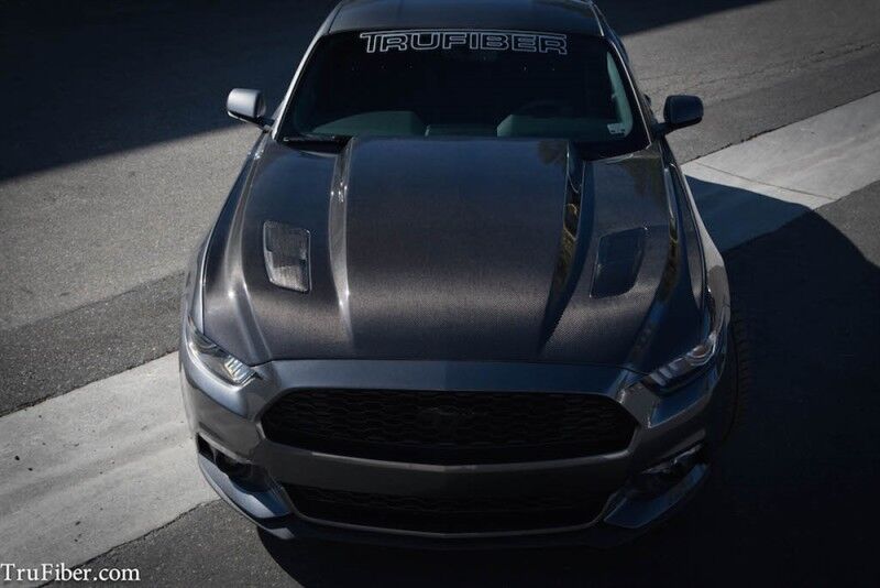 2015-2017 Ford Mustang Ecoboost/V6/GT 3" Cowl Functional Heat Extractor Carbon Fiber Hood