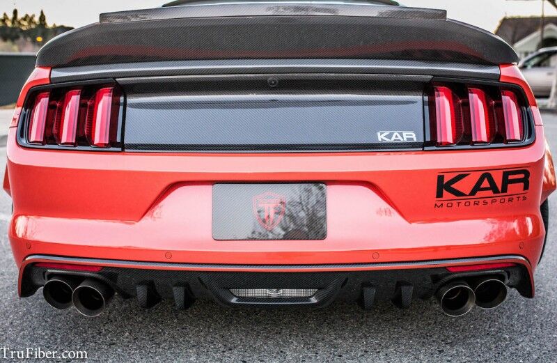 2015-2017 Ford Mustang V6/GT Premium Carbon Fiber Rear Diffuser Quad Tip