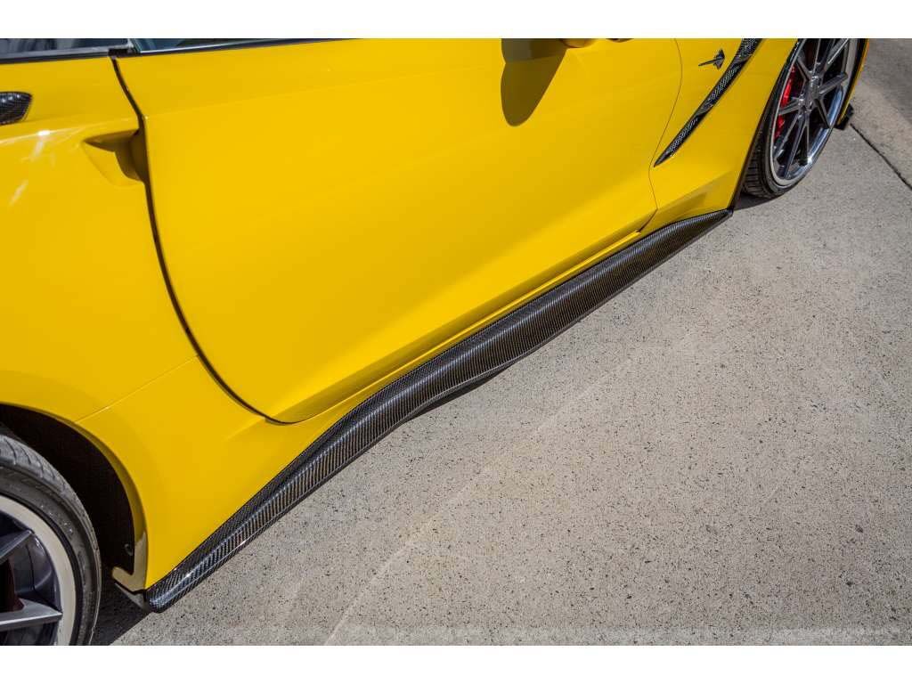2014-2015 Chevy Corvette Stingray Carbon Fiber Side Skirt Splitters - Pair