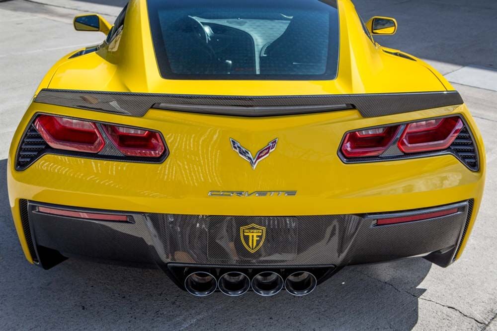 2014-2015 Chevy Corvette Stingray Carbon Fiber OEM Exhaust Tip Surround - Pair
