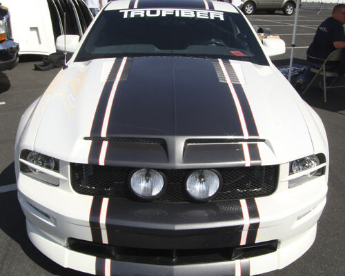 2005-2009 Ford Mustang GTS-3 Fiberglass Dual Functional Ram Air Hood - TF10024-A