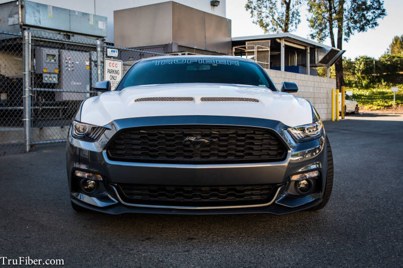 2015-2017 Ford Mustang Ecoboost/V6/GT A53 Fiberglass Dual Functional Ram Air Hood