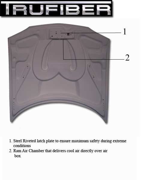 1993-1997 Chevy Camaro SuperSport SS-II Fiberglass Heat Extractor Hood