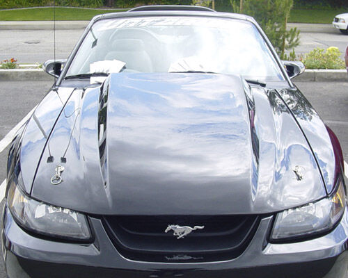 1999-2004 Ford Mustang 3" Cowl Induction Fiberglass Heat Extractor Hood - TF1002