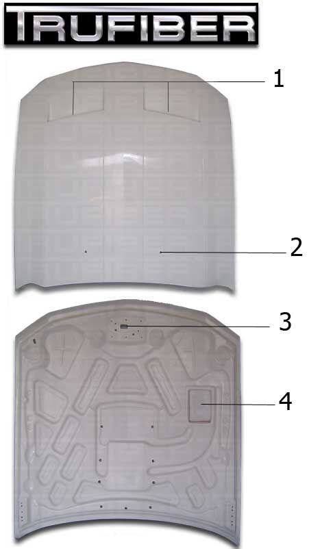 2005-2009 Ford Mustang GT-R Fiberglass Ram Air Hood