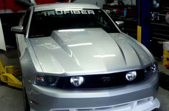2010-2012 Ford Mustang 3" Cowl Induction Fiberglass Heat Extractor Hood