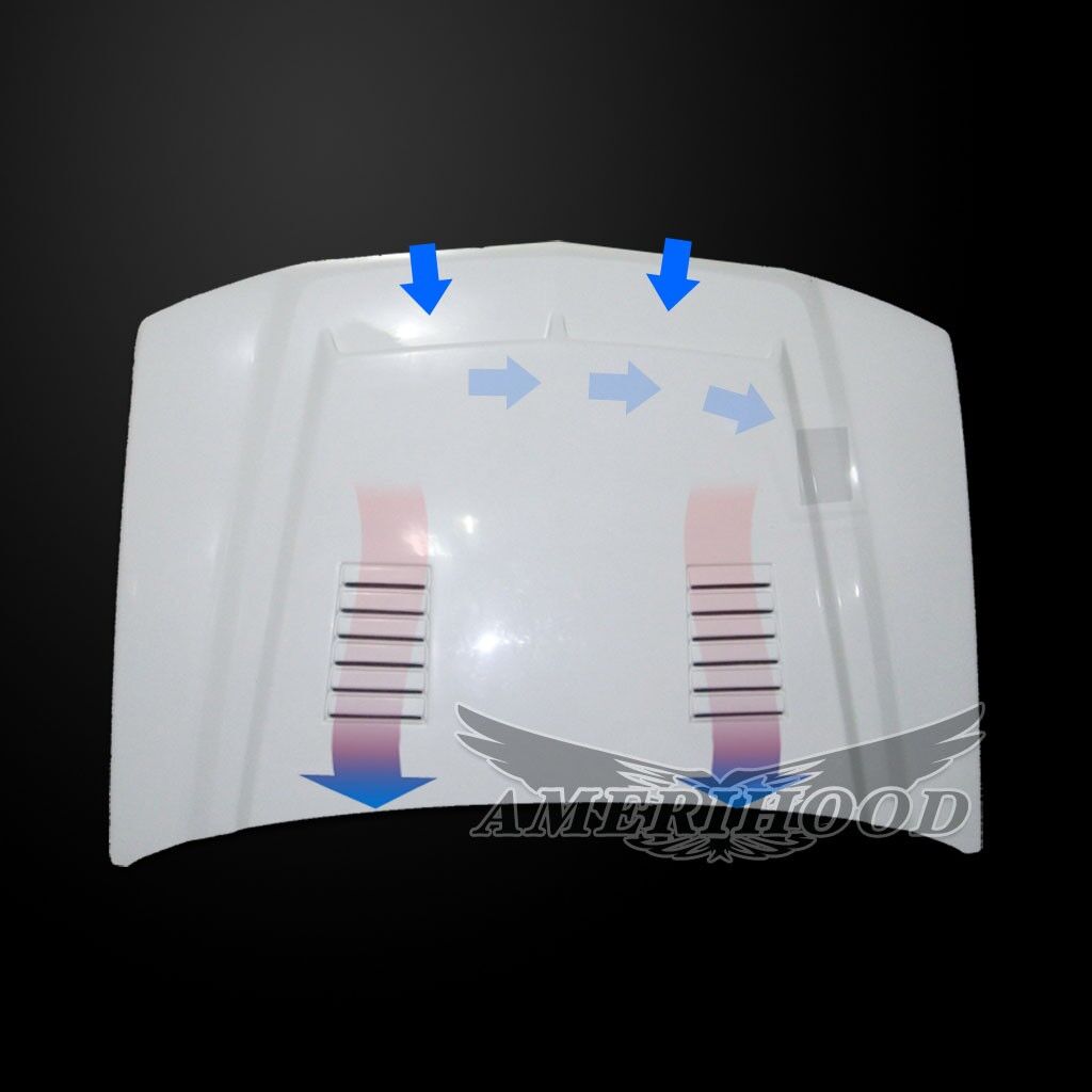 2006-2007 Chevrolet Silverado 1500 Type-E Dual-Functional Ram Air Hood Fiberglass