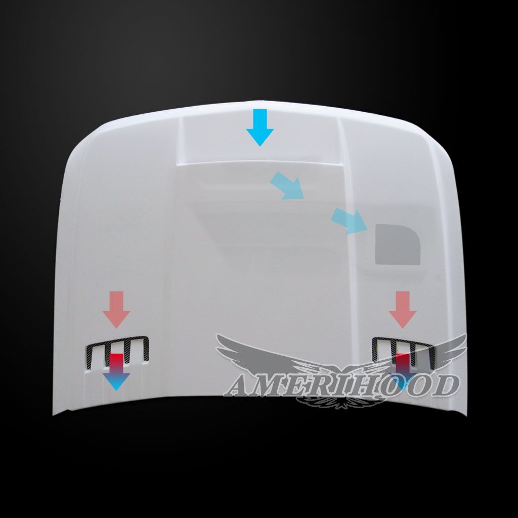 2007-2013 Chevrolet Silverado 1500 RS Dual-Functional Ram Air Hood Fiberglass