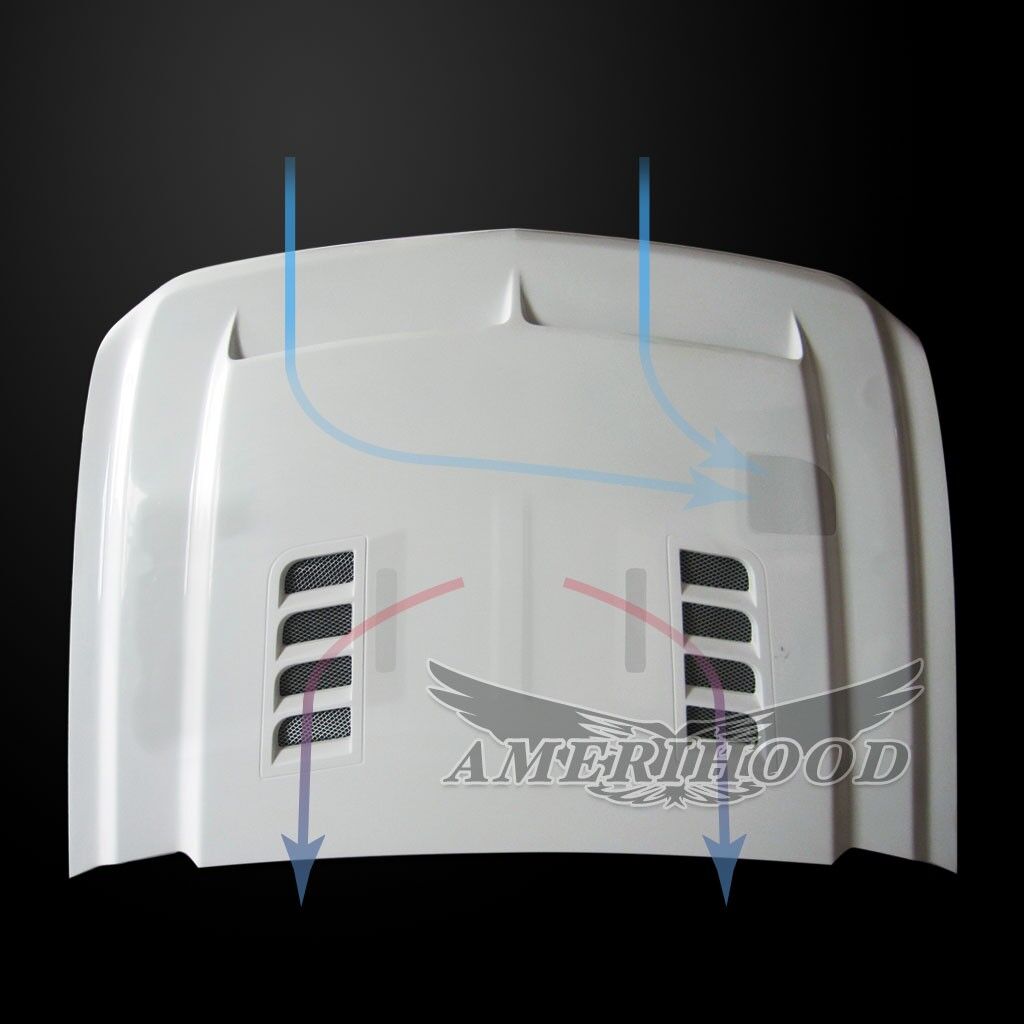 2007-2013 Chevrolet Silverado 1500 Type-E Dual-Functional Ram Air Hood Fiberglass