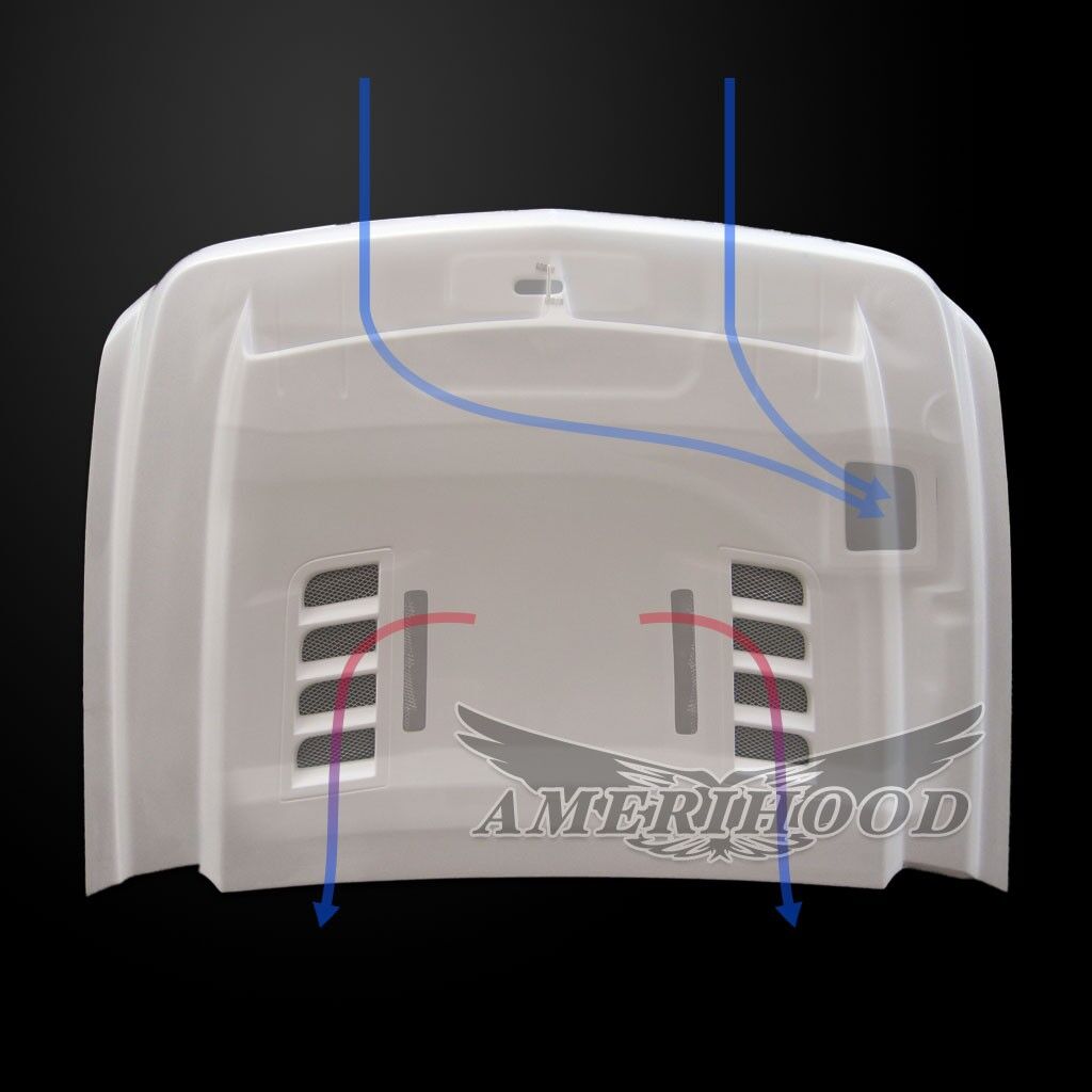 2007-2010 Chevrolet Silverado 2500/3500HD Type-E Dual-Functional Ram Air Hood Fiberglass