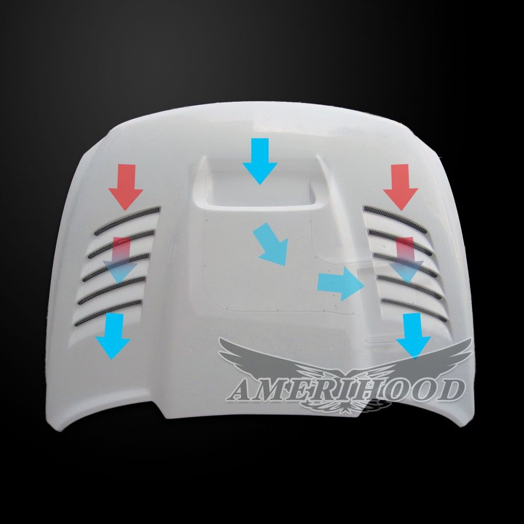 2009-2018 Dodge Ram 1500 SSK Dual-Functional Ram Air Hood Fiberglass