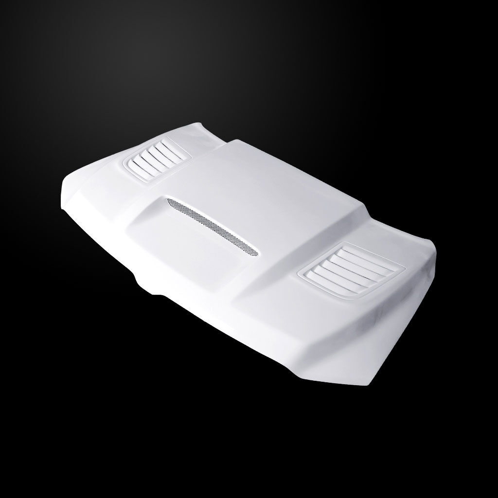 2019-2024 Ram 1500 SSK-Style Dual-Functional Fiberglass Hood - DR19AHSSKFHW