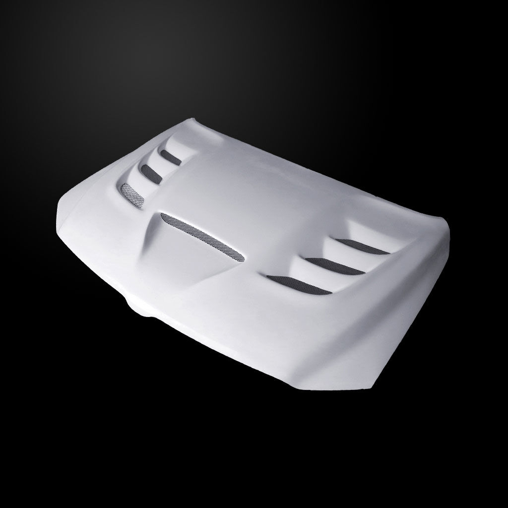 2019-2024 Ram 1500 VIP-Style Dual-Functional Fiberglass Hood - DR19AHVIPFHW