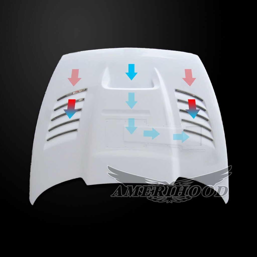1994-2001 Dodge Ram 1500 SSK Dual-Functional Ram Air Hood Fiberglass