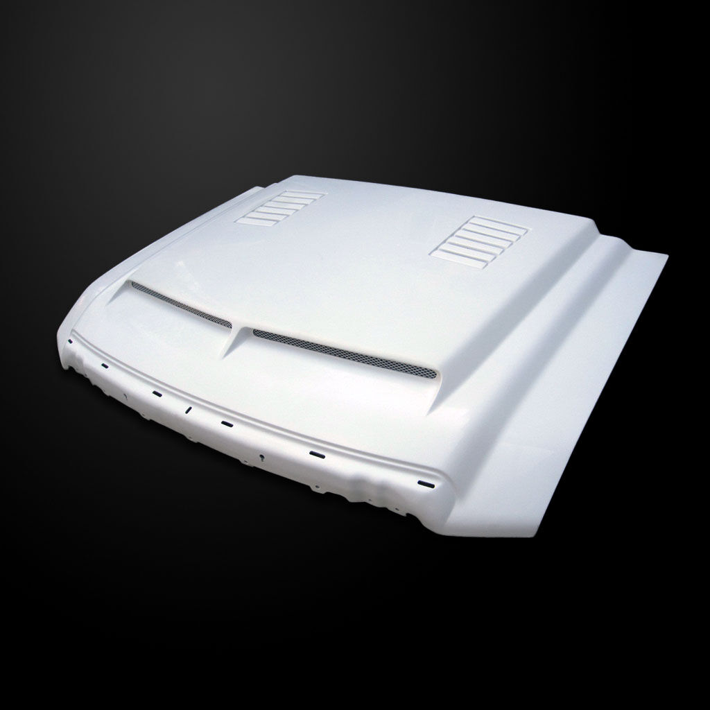 2009-2010 Ford F-350 Super Duty Type-E Fiberglass Dual-Functional Ram Air Hood - F3508AHTEFHW