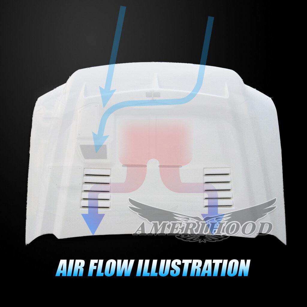 1999-2003 Ford F-450 Super Duty Type-E Fiberglass Dual-Functional Ram Air Hood