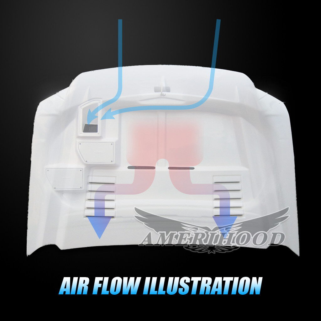 1999-2007 Ford F-450 Super Duty Type-E Fiberglass Dual-Functional Ram Air Hood