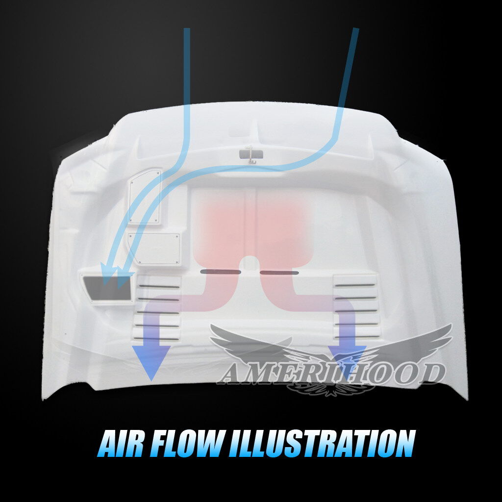 1999-2003 Ford F-450 Super Duty Type-E Fiberglass Dual-Functional Ram Air Hood