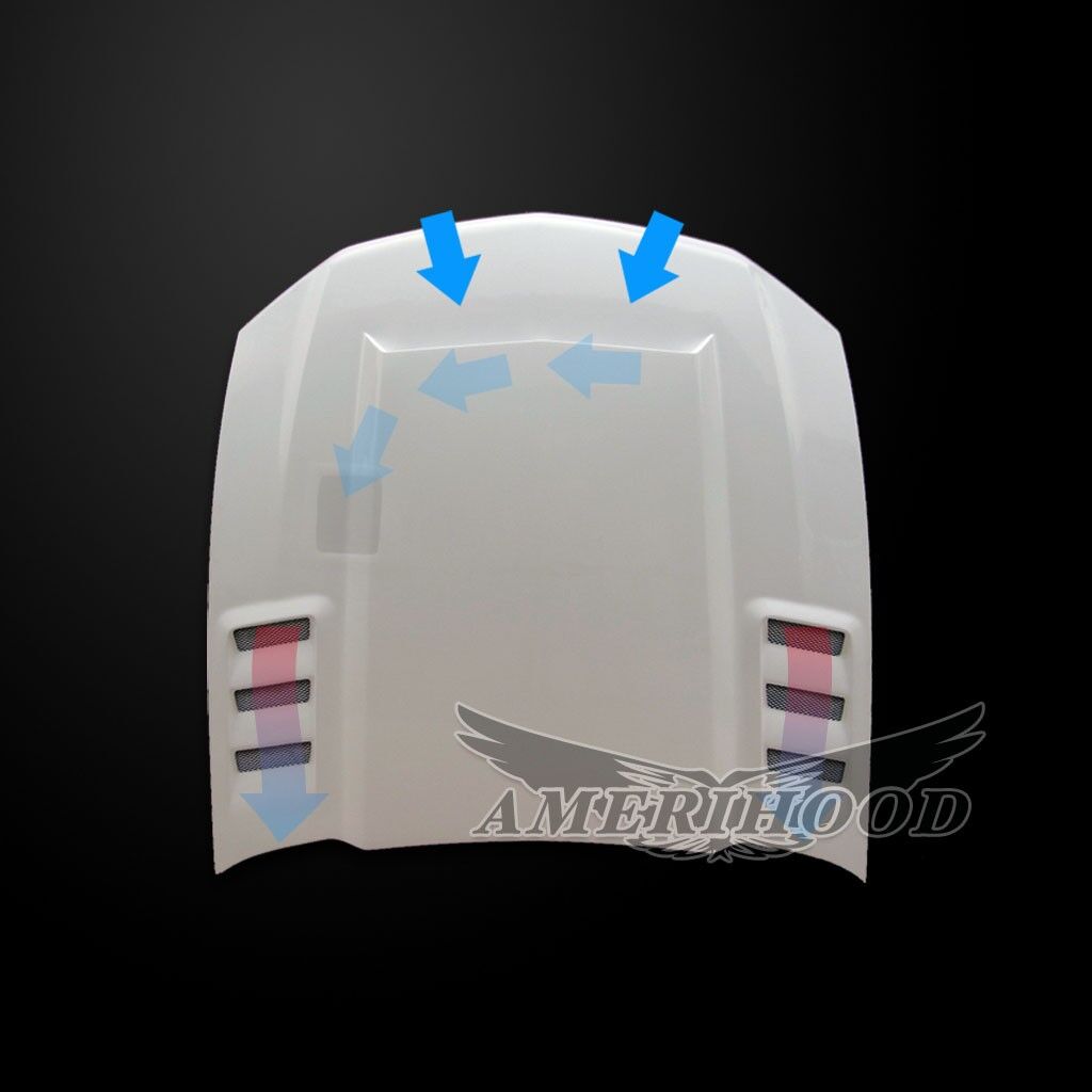 2010-2012 Ford Mustang ROU Dual-Functional Ram Air Hood Fiberglass