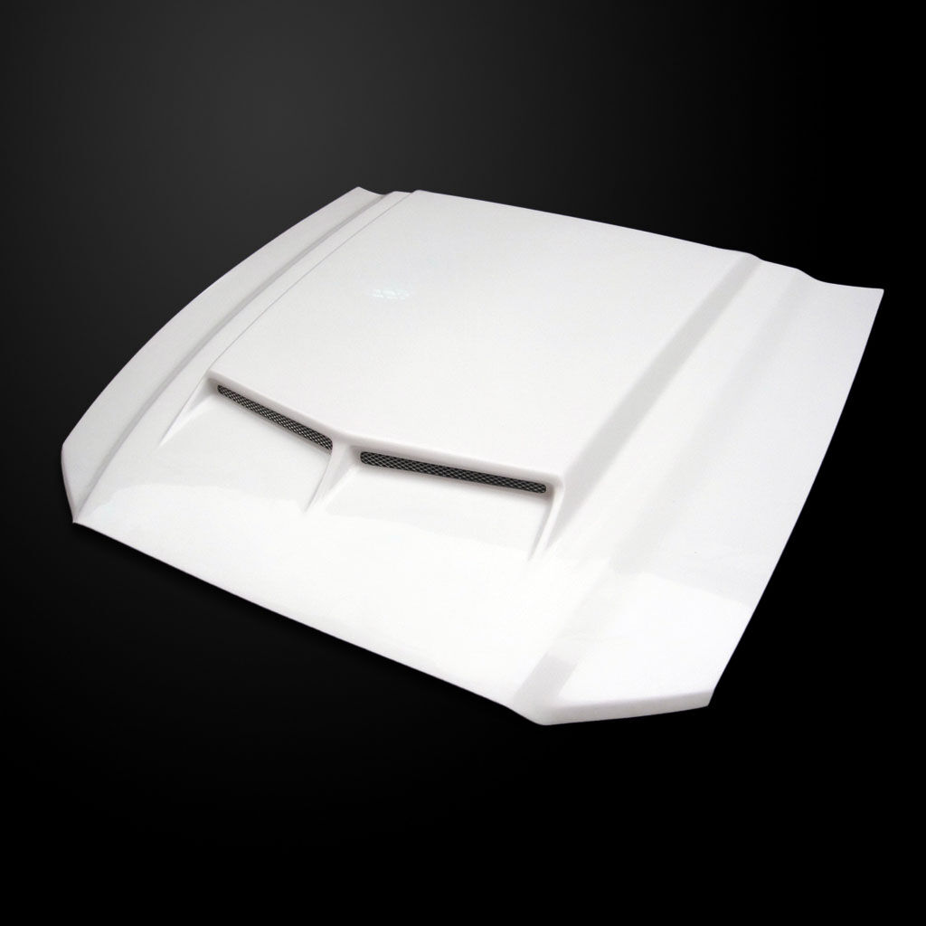 2010-2014 Ford Mustang GT500 Amerihood Type-C Functional Ram Air Fiberglass Hood - AMH-FM10AHTCFHW500