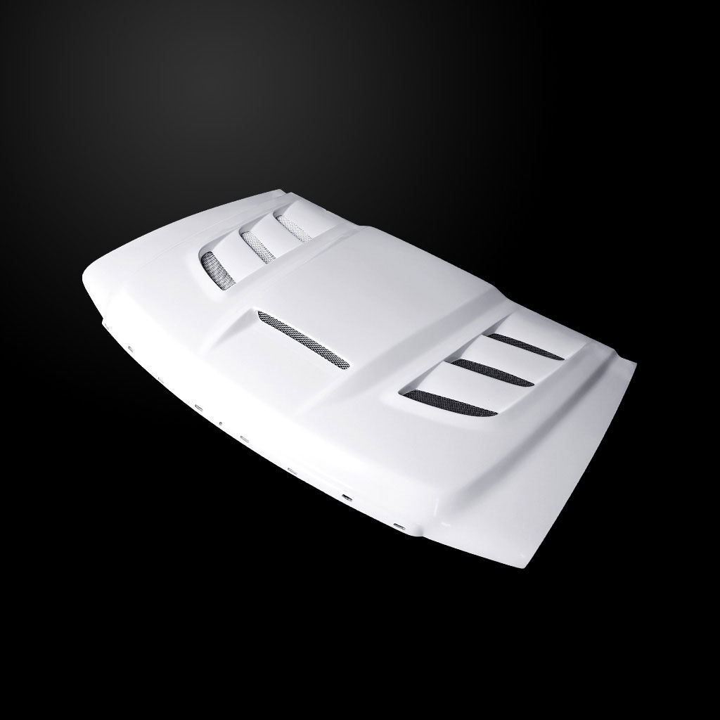 2007-2010 GMC Sierra 2500/3500 VIP-Style Dual-Functional Fiberglass Hood - GS07AHVIPFHW25