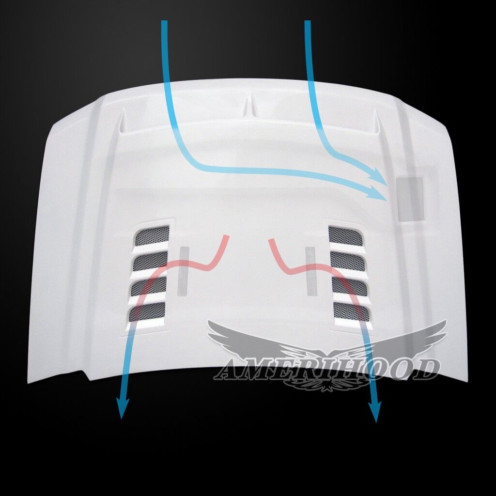 2014-2018 GMC Sierra 1500 Amerihood Type-E Dual-Functional Ram Air Fiberglass Hood