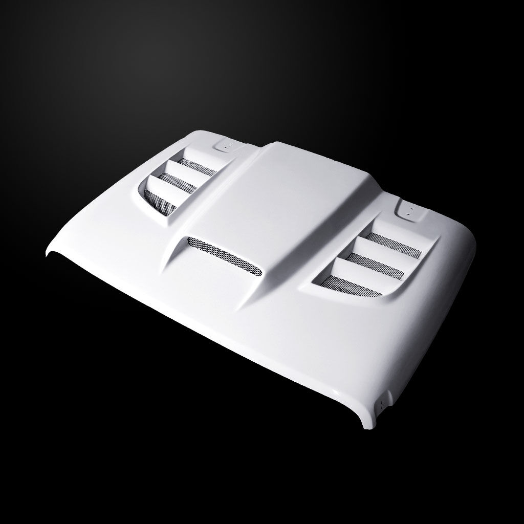 2020-2024 Jeep Gladiator SSK Dual-Functional Ram Air Fiberglass Hood - AmeriHood JGD20AHSSKFHW