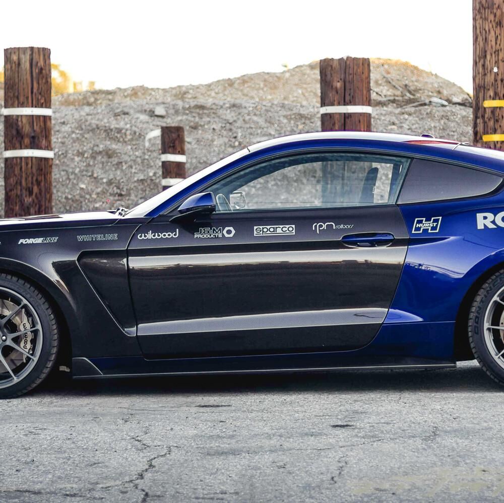 2015-2023 Ford Mustang GT350 Style Carbon Fiber Side Splitters by Anderson Composites