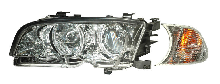 1999-2001 BMW E46 & M3 2dr Halo Projector Headlights - Chrome - 02-AZ-B399-PCC-R-2D