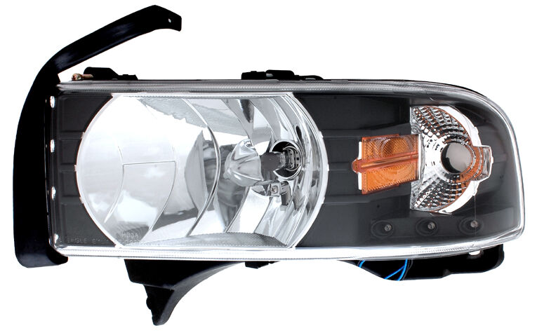 1994-2001 Dodge Ram Euro Crystal Headlights Black LED - 02-AZ-DR94-1-B-A