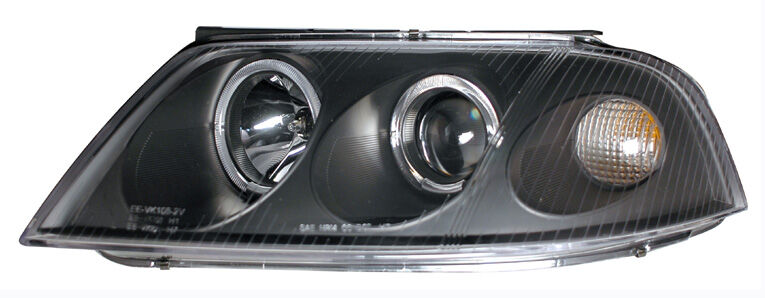 2001-2005 VW Passat Halo Projector Headlights Black Clear - 02-AZ-VP01-PBC-RIM-G2