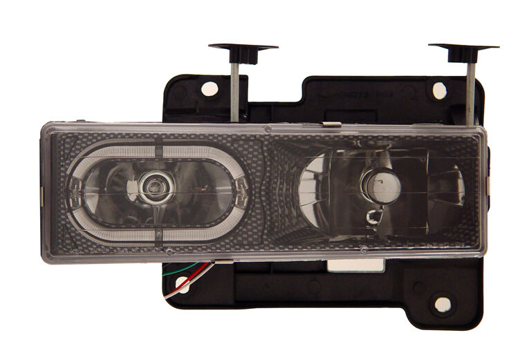 1988-1998 Chevy C10 Fullsize Carbon Euro Headlights w/ Halo - 02-AZ-CF88-CF-RIM