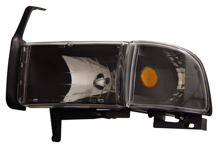 1994-2001 Dodge Ram JDM Black Euro Headlights w/ Corner Light - 02-AZ-DR94-SET-B-A