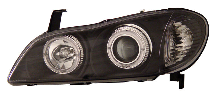 2000-2004 Infiniti I30 JDM Black Projector Headlights w/ Dual Halo - 02-AZ-II00-PBC-R-A