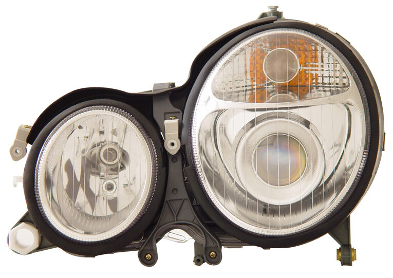 2000-2002 Mercedes Benz E Class W210 Chrome Projector Headlights - 02-AZ-MBZE99-PCC