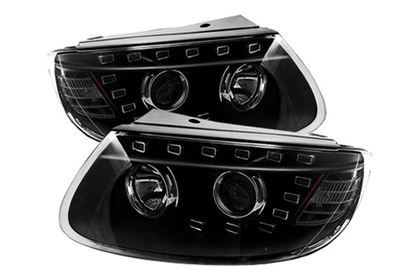 2007-2009 Hyundai Santa Fe Projector Headlights Black - 02-AZ-YF07-PBC-A