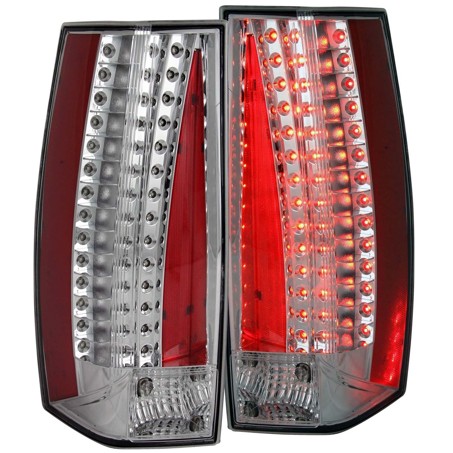 2007-2011 Cadillac Escalade LED Tail Lights Chrome - 03-CE07TLEDAC