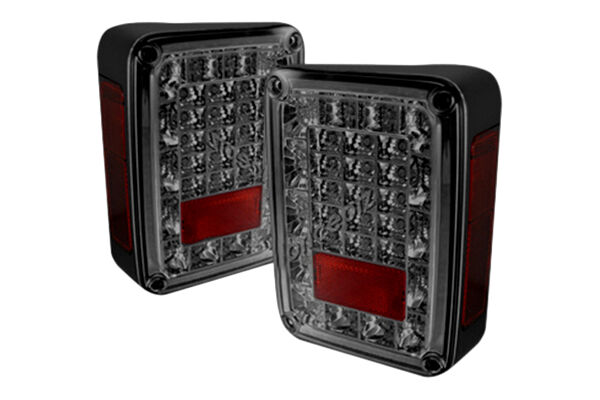 2007-2014 Jeep Wrangler LED Tail Lights Smoke - 03-JW07TLEDSM