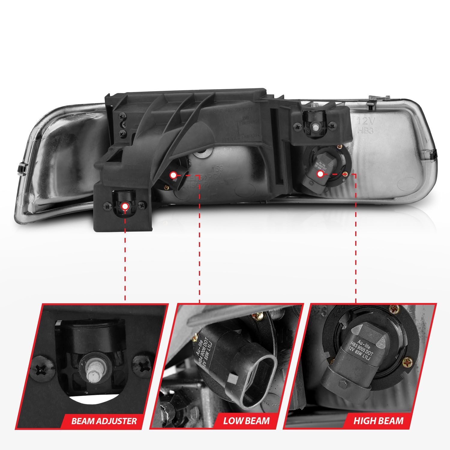 2000-2006 Chevrolet Silverado 1500/2500/3500/Suburban/Tahoe Anzo Crystal Headlights Chrome