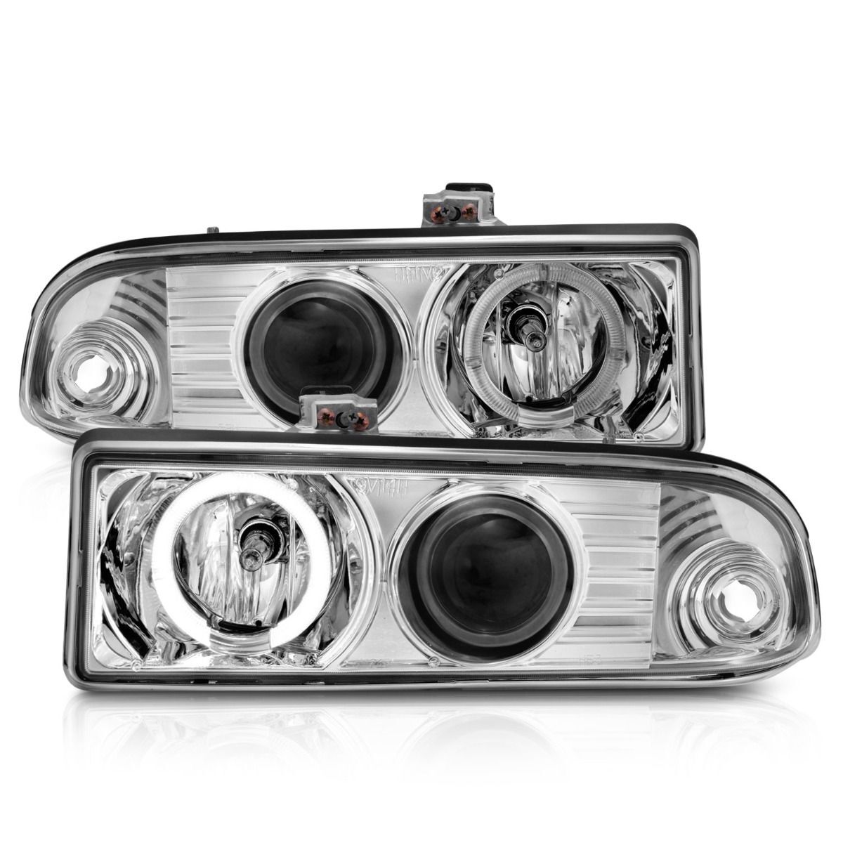 1998-2005 Chevrolet S-10 Anzo Projector Headlights W/ Halo Chrome