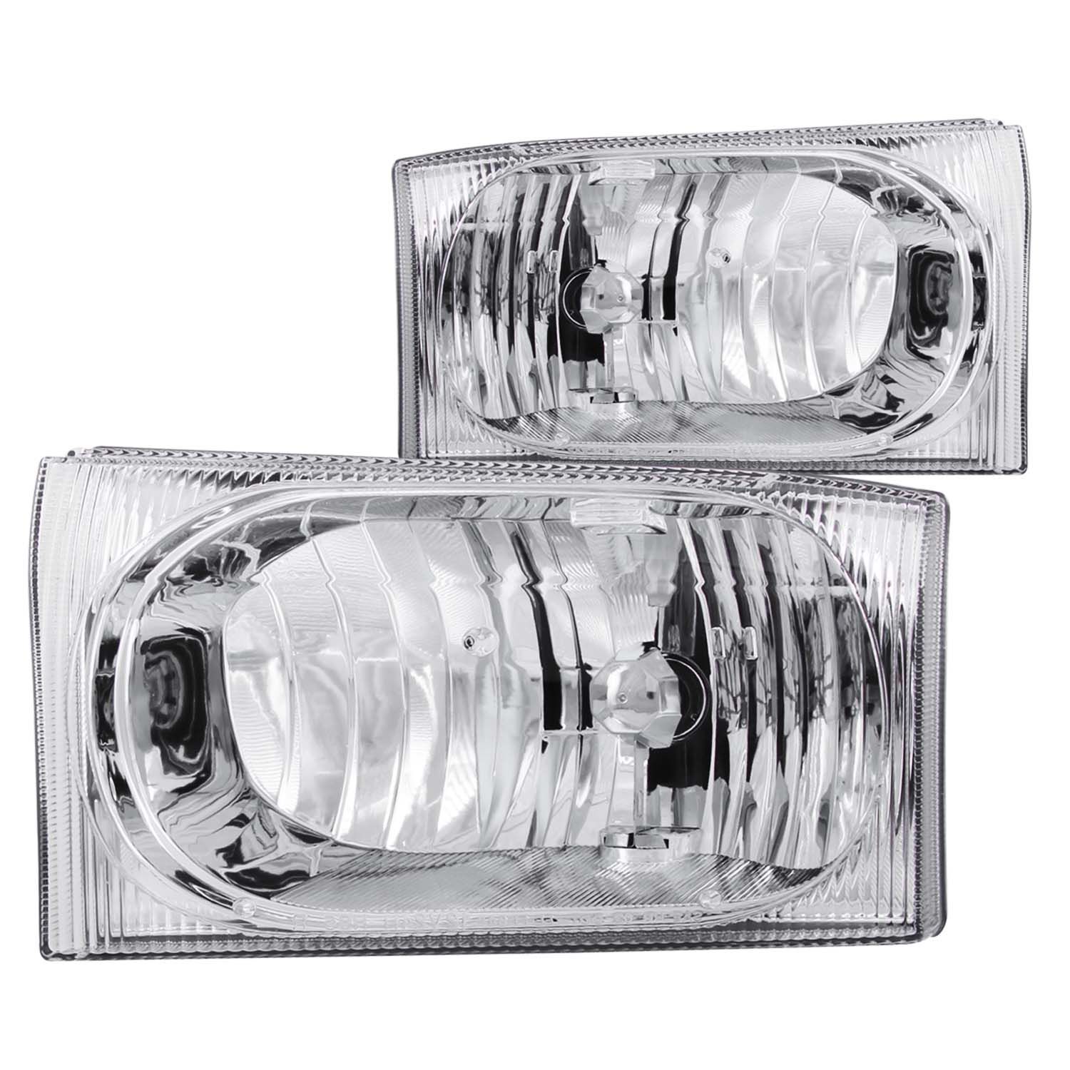 1999-2004 Ford Excursion/F-250/F-350/F-450 Super Duty Anzo Crystal Headlights Chrome - 111023
