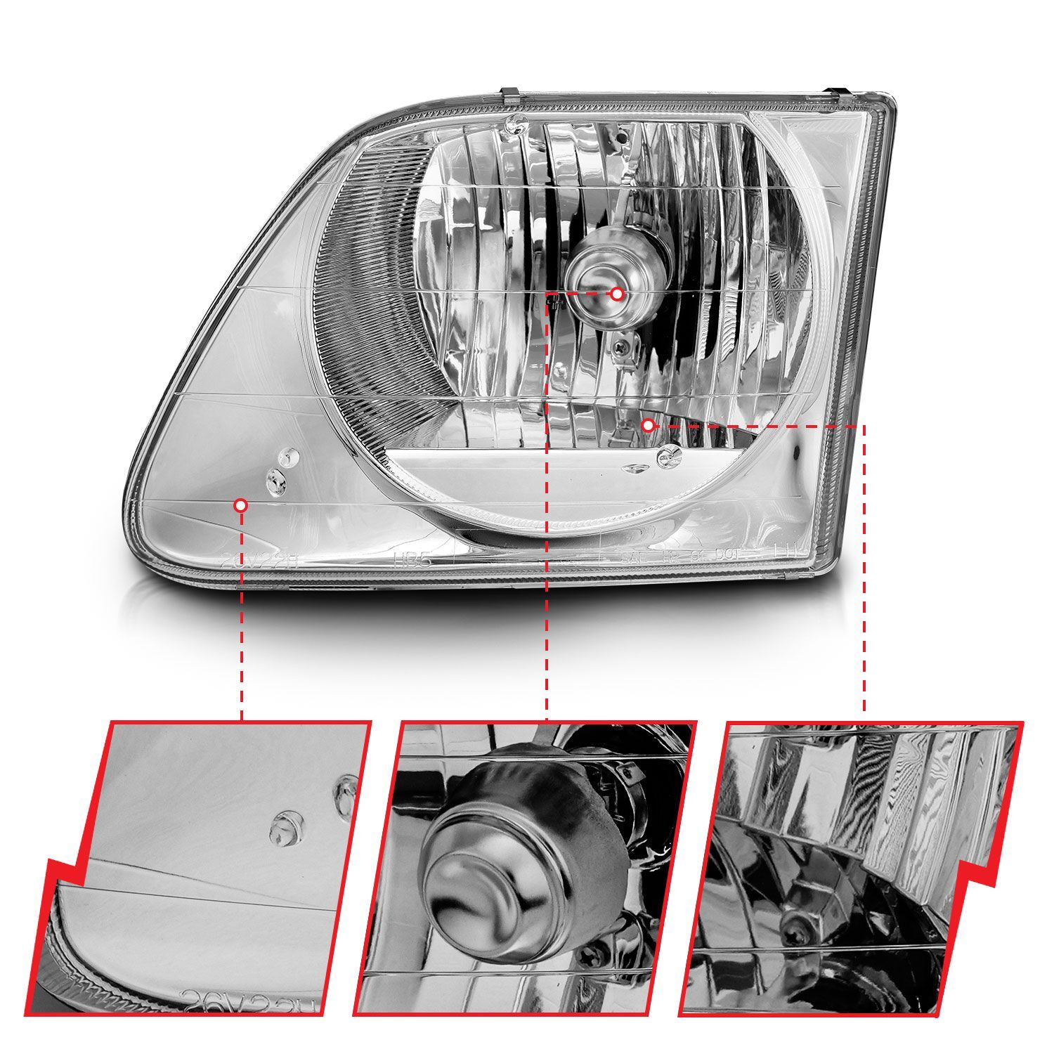 1997-2003 Ford Expedition/F-150 Anzo Crystal Headlights Chrome