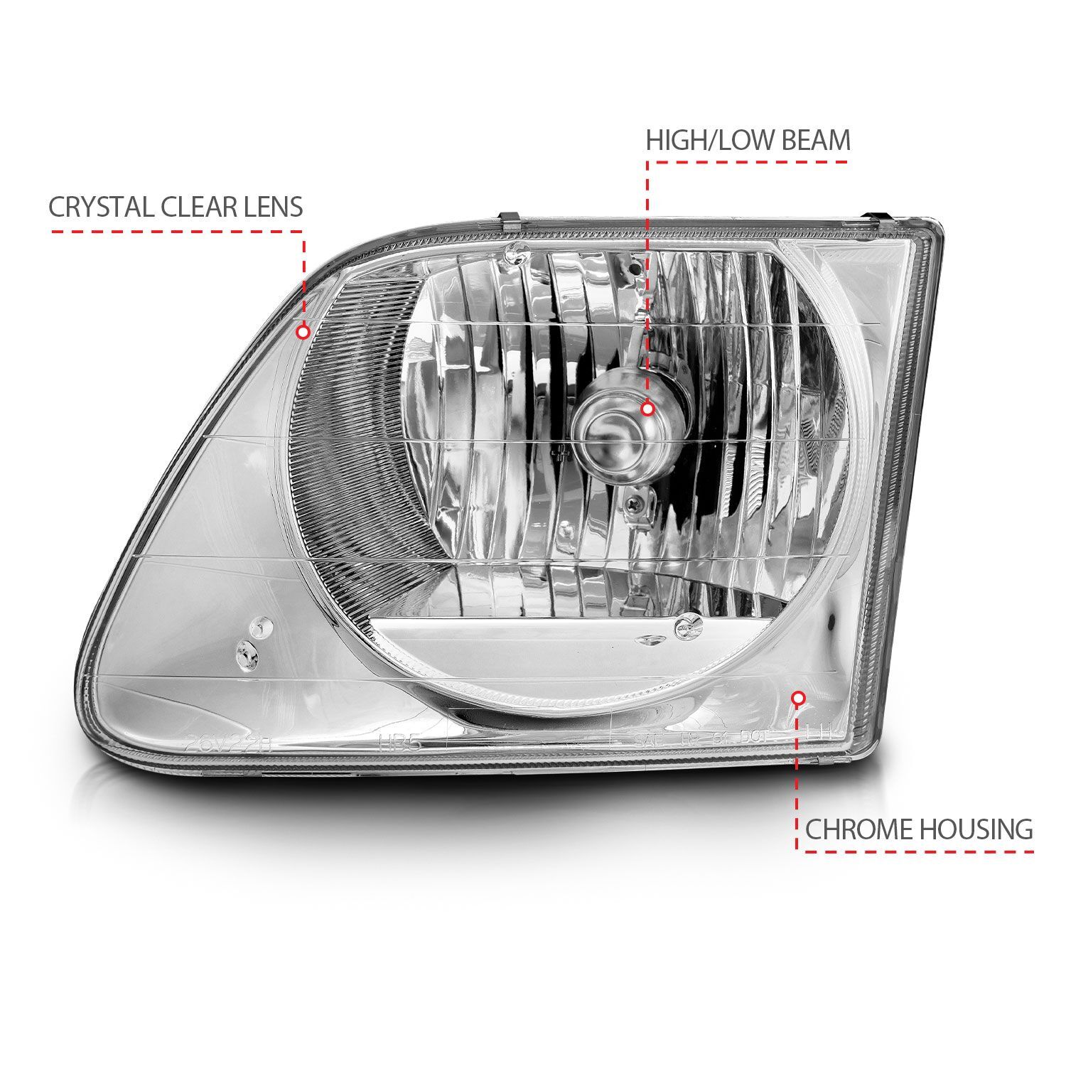 1997-2003 Ford Expedition/F-150 Anzo Crystal Headlights Chrome