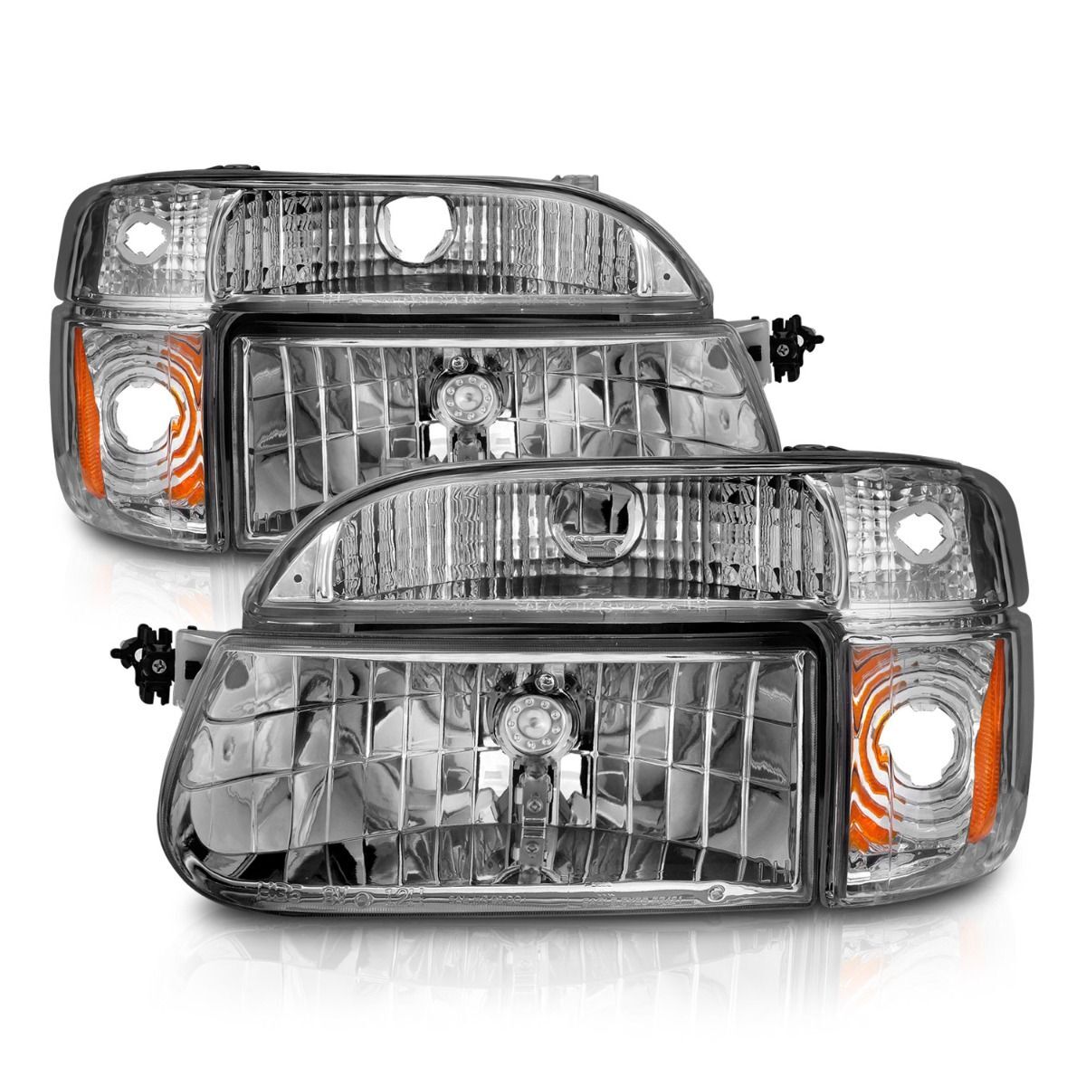 1995-2001 Ford Explorer Anzo Crystal Headlights Chrome W/ Corner Lights 2PC