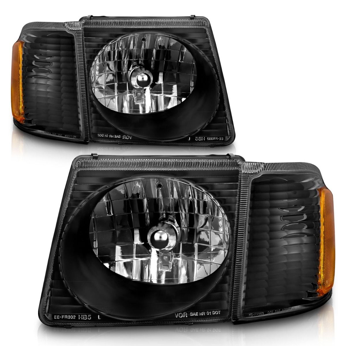 2001-2005 Ford Explorer Sport Trac Anzo Crystal Headlights Black
