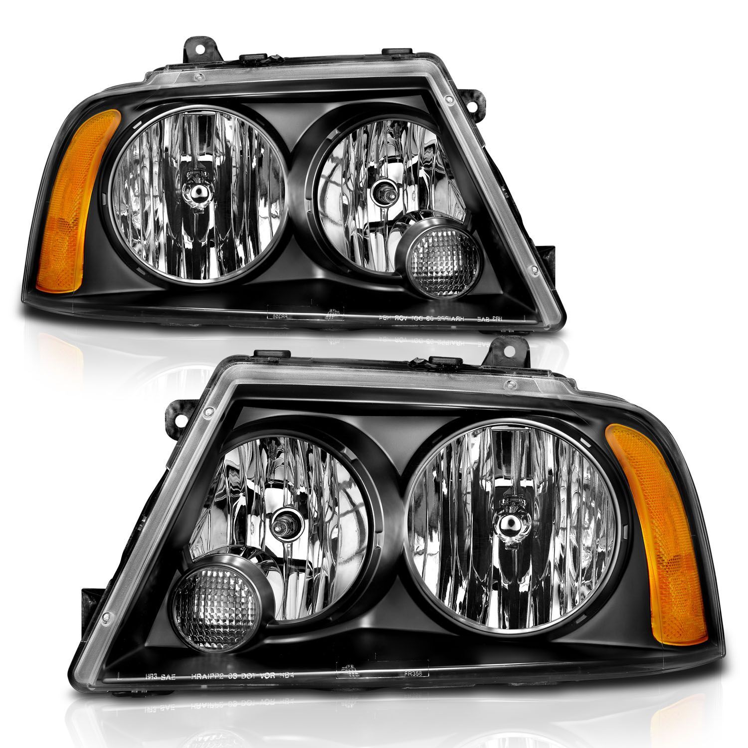 2003-2006 Lincoln Navigator Anzo Crystal Headlights Black - 111045