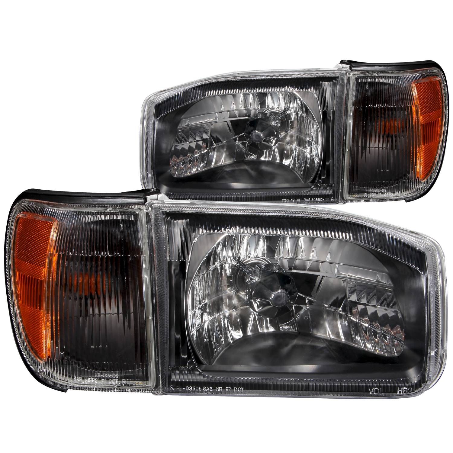 1999-2004 Nissan Pathfinder Anzo Crystal Headlights Black