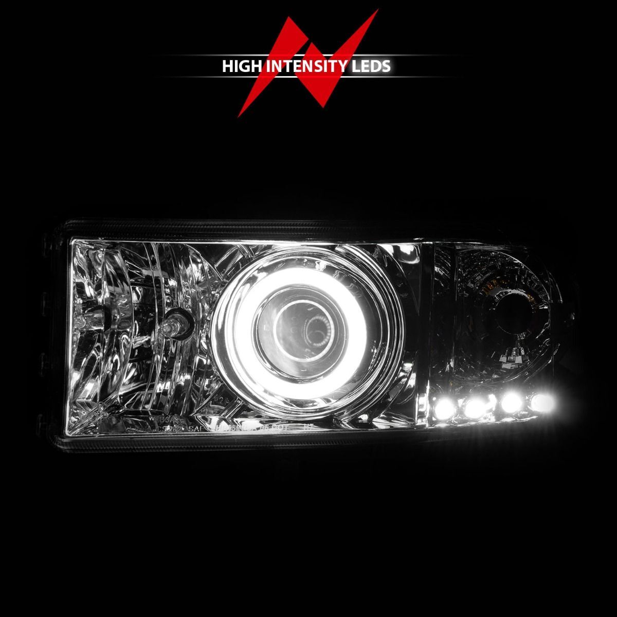 1994-2001 Dodge Ram 1500/2500/3500 Non-Sport Anzo Projector Headlights W/ Halo Chrome