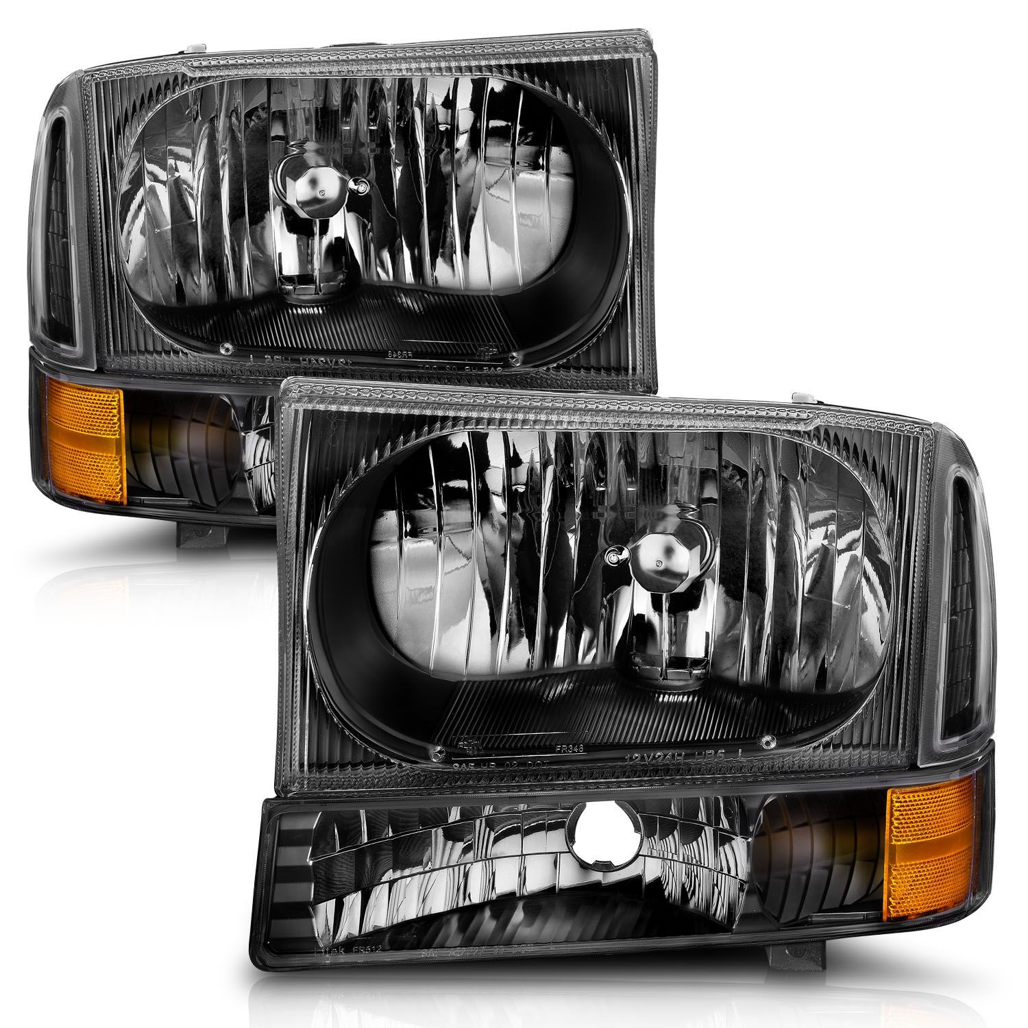 1999-2004 Ford Excursion/F-250/F-350/F-450 Super Duty Anzo Crystal Headlights Black