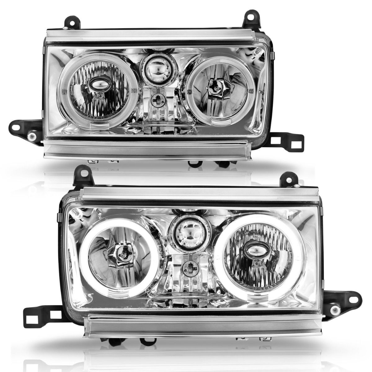 1991-1994 Toyota Land Cruiser Anzo Crystal Headlights W/ Halo Chrome